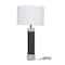 Black Marble Slender Stand Table Lamp with Drum Shade 15" x 15" x 29"